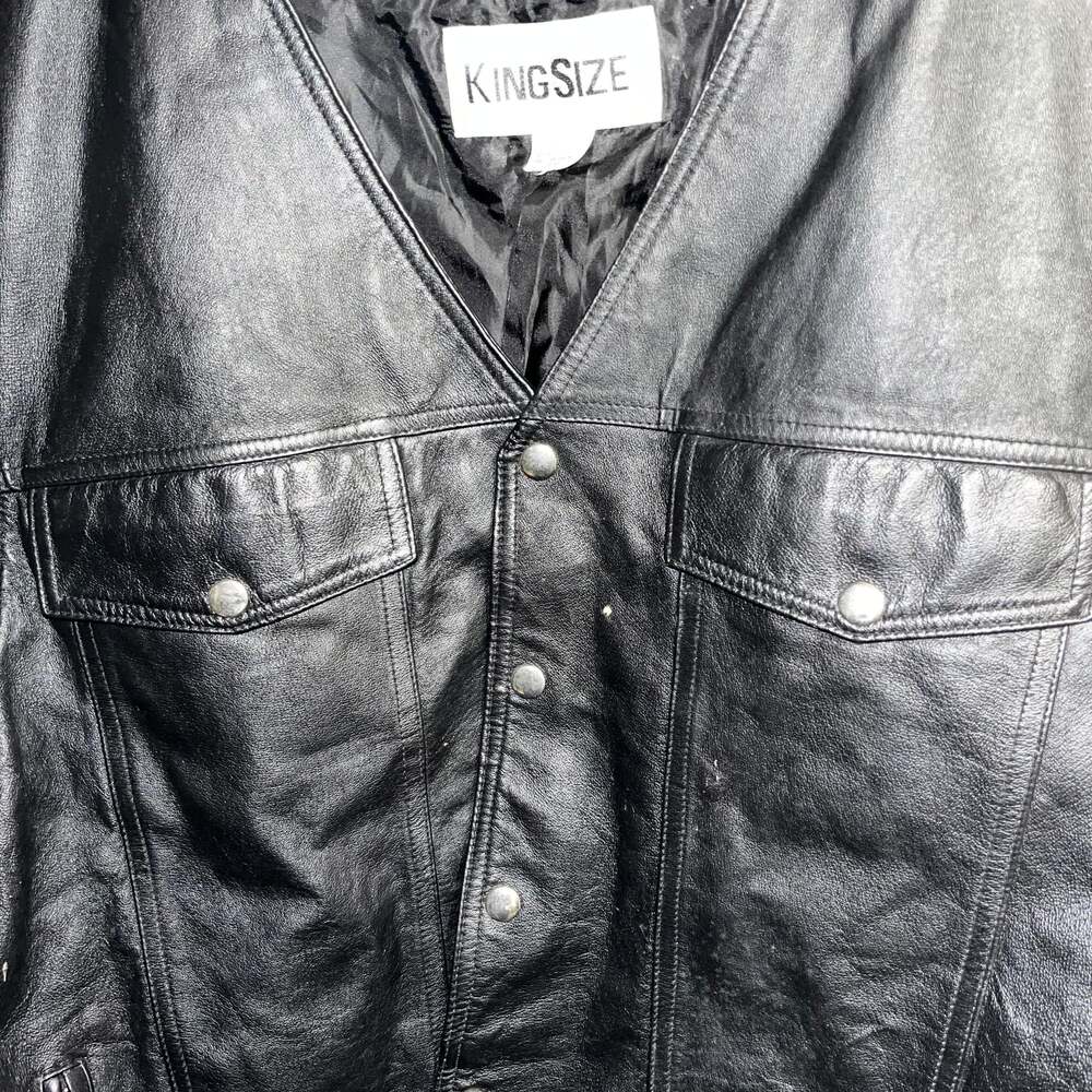 Unik International Men's Black Leather Biker Vest